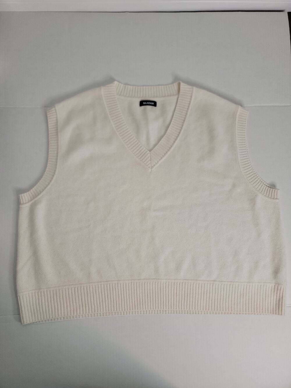 Naadam Sweater Womens Plus 3X Ivory 100% Cashmere V Neck Sleeveless Pullover Top